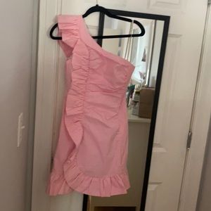 Pink/White Striped 1 Shoulder Lily Pulitzer Dress